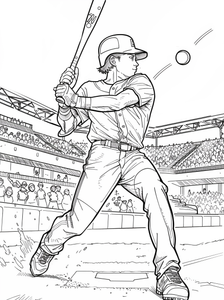 Baseball Coloring Page for Kids & Adults