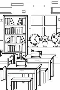 Classroom Coloring Page