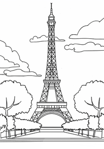 Eiffel Tower Coloring Page