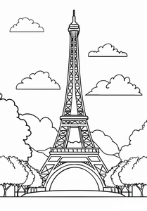 Eiffel Tower Coloring Page