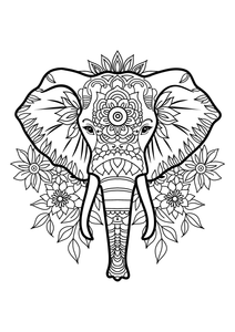 Mandala Elephant Coloring Page