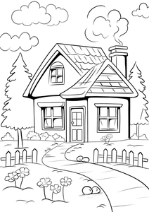 House Coloring Page