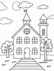 House Coloring Page