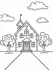 House Coloring Page