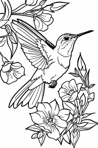 Humming Bird Coloring Page