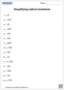 Simplifying Radicals