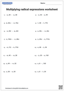 Multiplying Radical Expressions