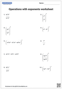 Multiplication and Division With Exponents