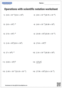 Operations with Scientific Notation