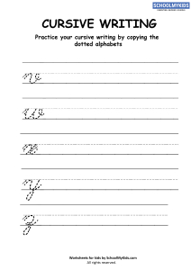 Cursive Writing Practice: Cursive Letters V-Z worksheet for Third Grade ...