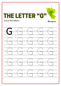 practice capital letter g uppercase letter tracing worksheets for
