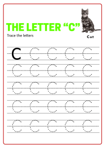 capital letter c practice uppercase letter tracing worksheets for