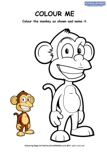 colour me  monkey coloring pages worksheets for preschool