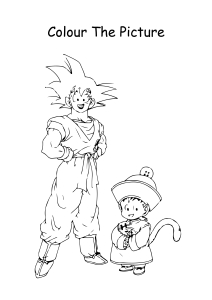 son goku and gohan from dragon ball z coloring pages worksheets for first second third fourth fifth grade art and craft worksheets schoolmykids com