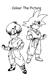 son goten and trunks from dragon ball z coloring pages worksheets for first second third fourth fifth grade art and craft worksheets schoolmykids com