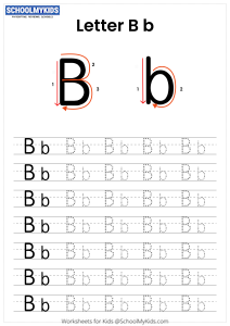 Letter B Tracing - Capital And Lowercase Alphabet Tracing worksheet for ...