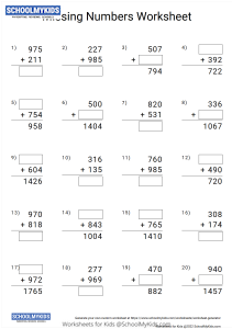 Addition Missing Numbers Live Worksheets - Addition Interactive ...