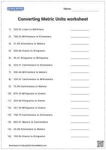 Converting Metric Units