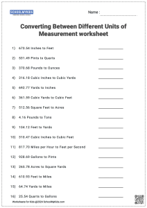 Converting Between Different Units of Measurement