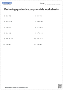 Factoring Quadratic Polynomials