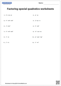 Factoring Special Case Polynomials