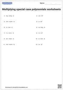 Multiplying Special Case Polynomials